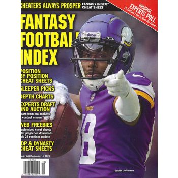 Fantasy Football Index Magazine Issue 36 Year 2023
Fantasy Index Cheat Sheet